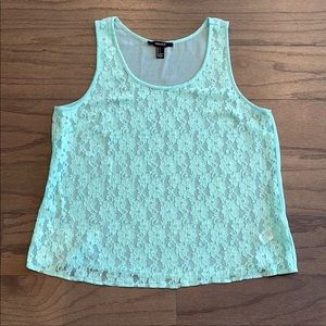 Forever 21 Mint Lace Tank - Size S